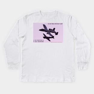 1-sided P-40 and A-10 color Kids Long Sleeve T-Shirt